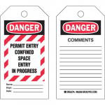 5.75" x 3" Polyester Danger Confined Space Tag_noscript