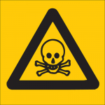 10" x 10" Fiberglass Poison Picto Sign, Black on Yellow_noscript