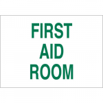 10" x 14" Fiberglass First Aid Room Sign, Green on White_noscript