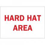 10" x 14" Fiberglass Hard Hat Area Sign, Red on White_noscript