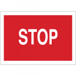 10" x 14" Fiberglass Stop Sign, White on Red_noscript