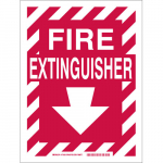 12" x 9" Fiberglass Fire Sign, Red on White_noscript