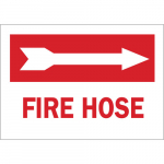 10" x 14" Fiberglass Fire Hose Sign, Red on White
