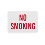 10" x 14" Fiberglass No Smoking Sign, Red on White_noscript