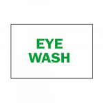 10" x 14" Fiberglass Eye Wash Sign, Green on White_noscript
