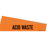 8" Pipe Marker "Acid Waste", Vinyl, Orange_noscript