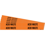 0.75 - 2.375" Pipe Marker "Acid Waste", Vinyl, Orange_noscript