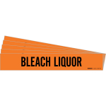 8" Pipe Marker "Bleach Liquor", Vinyl, Orange_noscript