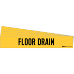 8" Pipe Marker "Floor Drain", Vinyl, Yellow_noscript