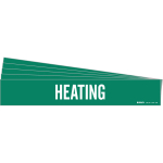 8" Pipe Marker "Heating", Vinyl, Green_noscript