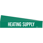 8" Pipe Marker "Heating Supply", Vinyl, Green_noscript