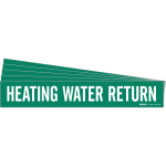 8" Pipe Marker "Heating Water Return", Vinyl, Green_noscript
