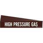 8" Pipe Marker "High Pressure Gas", Vinyl, Brown