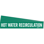 8" Pipe Marker "Hot Water Recirculation", Green
