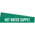 8" Pipe Marker "Hot Water Supply", Vinyl, Green