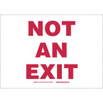 10" x 14" Fiberglass Not An Exit Sign, Black/Red on White_noscript