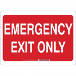 10" x 14" Fiberglass Emergency Exit Only Sign_noscript