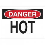 10" x 14" Fiberglass Danger Hot Sign, Black/Red on White_noscript
