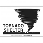 10" x 14" Fiberglass Tornado Shelter Sign, Black on White_noscript