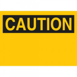 7" x 10" Fiberglass Caution Sign, Black on Yellow_noscript