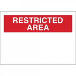 10" x 14" Fiberglass Restricted Area Sign, Red on White_noscript