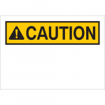 7" x 10" Fiberglass Caution Sign, Black/Yellow on White_noscript