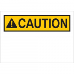 10" x 14" Fiberglass Caution Sign, Black/Yellow on White