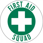 2" Dia. Vinyl First Aid Squad Hard Hat Label_noscript