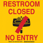 Label w/Legend: Restroom Closed No Entry_noscript