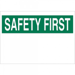 Safety First Sign, Black/Green on White_noscript