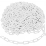 1.5" x 100' White Polyethylene Bradylink Warning Chain_noscript