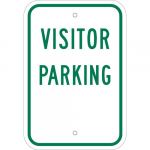 18" x 12" Aluminum Visitor Parking Sign, Black on White_noscript