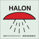6" x 6" Polyester Halon Sign, Black/Red on Glow_noscript
