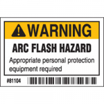 2" x 3" Polyester Arc Flash Label (Warning)_noscript