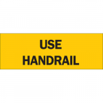 3.5" x 10" Polyester Use Handrail Sign, Black on Yellow_noscript