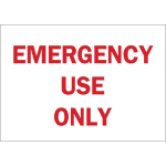 10" x 14" Polyester Emergency Use Only Sign, Red on White