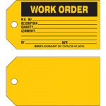 3" x 5.75" Work Order Production Tag, Black on Yellow_noscript