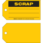 3" x 5.75" Scrap Production Tag, Black on Yellow