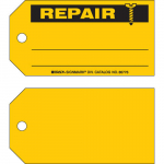 3" x 5.75" Paper Repair Production Tag, Black on Yellow