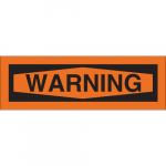 2.25" x 9" Polyester Warning Sign, Black on Orange_noscript