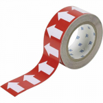2" x 30' Vinyl Pipe Marker Tape with Arrows, White on Red_noscript