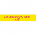 1.6875"x8" Polycarbonate Airborne Radioactivity Area Sign_noscript