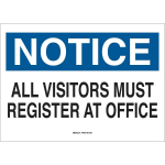 All Visitors Must Register At Office Sign_noscript