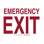 10" x 14" Aluminum Emergency Exit Sign, Red on White_noscript