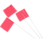 Plastic, Steel Marking Flag, Fluorescent Red_noscript