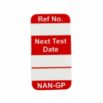 104140 1.325" x 0.7" PVC NanoTag Insert, Red on White_noscript