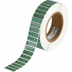 106335 0.4" x 1.18" White on Green Polyester Label