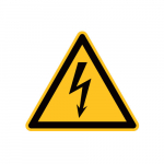 Warning Label, Electricity, Polyester Film, 150 mm_noscript