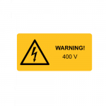Warning Label, "WARNING! 400 V", 37 mm x 74 mm_noscript