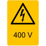 "Electrical Hazard" PVC Film, On Sheet, 5.83"_noscript